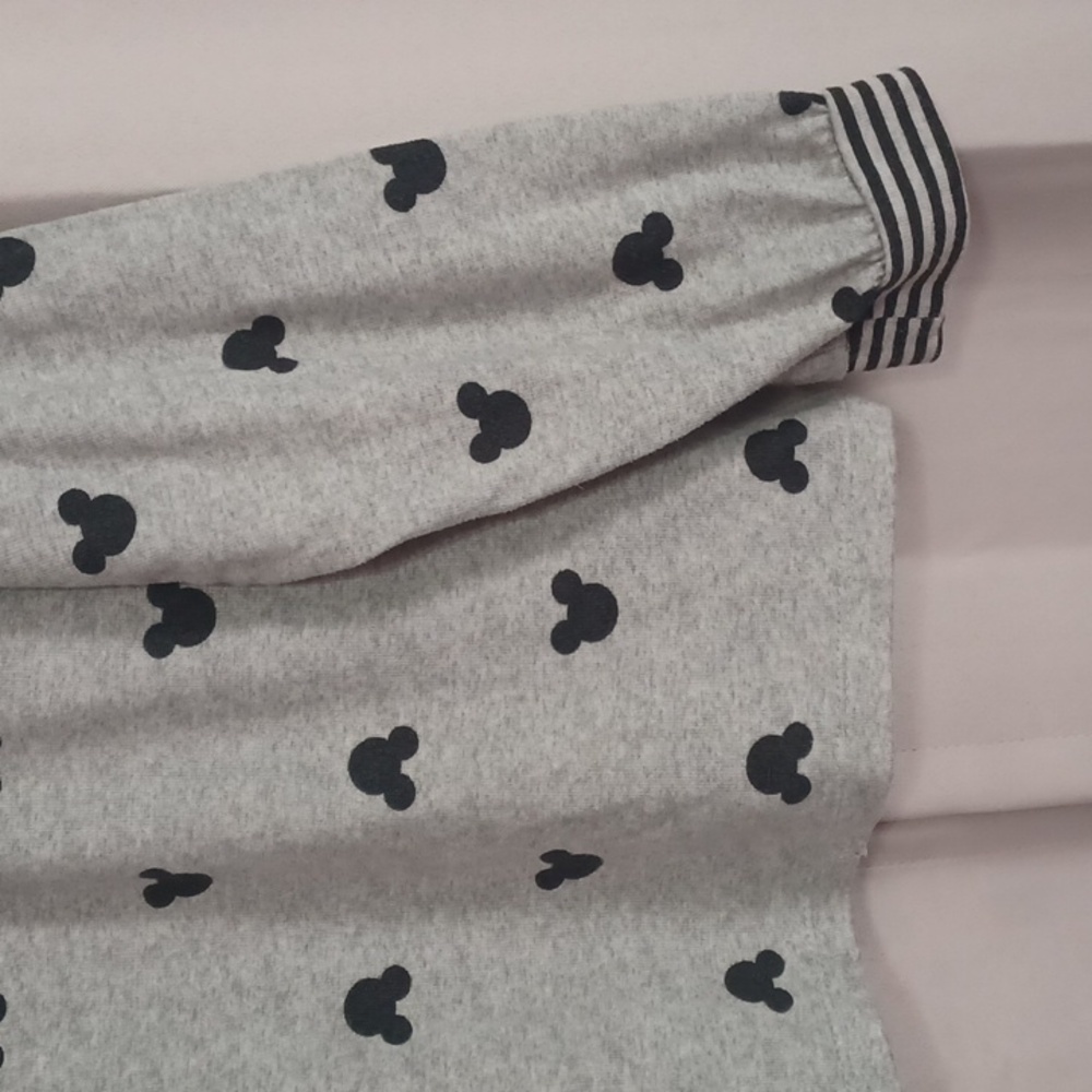 Disney Soft Knit Gray Long Sleeve Top, Mickey Mouse Pattern - Picture 7 of 15